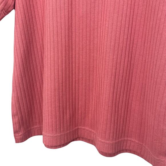 Vintage 80s Blair Pink Quarter Zip Knit Sweater Top Collared Preppy Medium - Picture 5 of 9